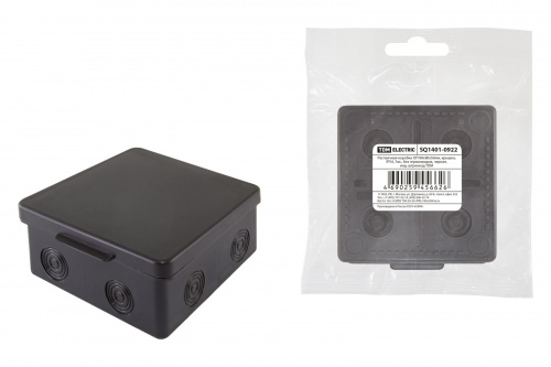 Распаячная коробка TDM ОП 80х80х50мм, крышка, IP54, 7вх., белая, инд. штрихкод (32/32) (SQ1401-0922) Распаячная коробка TDM ОП 80х80х50мм, крышка, IP54, 7вх., белая, инд. штрихкод (32/32) (SQ1401-0922)