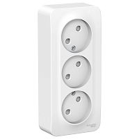 Розетка 3-м О/У BLANCA 16А IP20 250В без заземл. защ. шторки с изолир. пластиной бел. Systeme Electric BLNRA001311 (1/6/36)