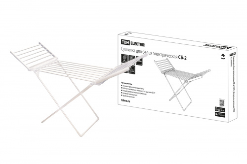 Сушилка для белья электрическая, СБ-2, 230 Вт, 20 прутьев, напольная, TDM (1/3)