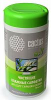 Салфетки Cactus CS-T1001E для экранов и оптики туба 100шт влажных (CS1235-T1001E)