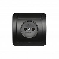 Розетка SMARTBUY скрытая установка, 1-местная без заземления 10А черная "Марс" (SBE-02b-10-S1-N-c)