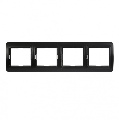 Рамка SMARTBUY скрытая установка, 4-местная горизонтальная черная "Марс" (SBE-02b-00-FR-4)