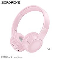 Наушники полноразмерные Borofone BO32 Show, беспроводные, bluetooth 5.4, AUX, цвет: розовый (1/60) (6941991118746)