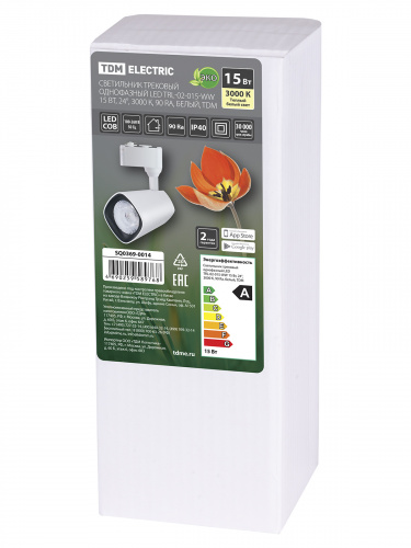 Светильник светодиодный TDM трековый однофазный TRL-02-015-WW 15 Вт, 24°, 3000 К, 90 Ra, белый, (1/60) (SQ0369-0014) фото 2