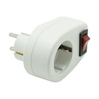 Адаптер сетевой OXION Comfort на 1 гнездо с заземлением, с выключателем (1/50) (OX-ACWSW)