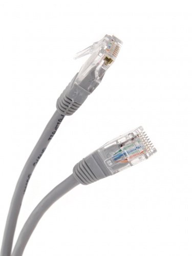 Патч-корд литой TELECOM UTP Кат. 5е, серый, 15 м. (1/40) (NA102--15M)