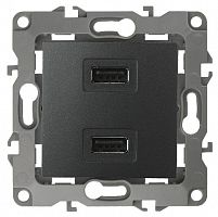 Устройство зарядное USB ЭРА, серии ЭРА 12, 230В/5В-2100мА, IP20, антрацит (6/60/1920) 12 -4110-05
