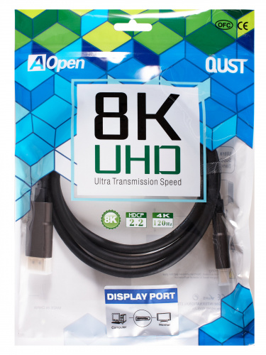Кабель соединительный DP--> DP v1.4, 8K@60Hz, 1.5m Aopen/Qust <ACG633-1.5M>(1/50) фото 2