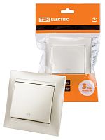 Перекрестный выключатель 1-кл. 10А перламутр "Лама" (10/120) TDM (SQ1815-0836)