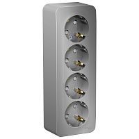 Розетка 4-м О/У BLANCA 16А IP20 250В с заземл. защ. шторки с изолир. пластиной алюм. Systeme Electric BLNRA011413 (1/4/8)