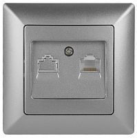 Розетка INTRO информационная RJ45, СУ, Solo, алюминий (10/200/2000) 4-303-03 (Б0043384)