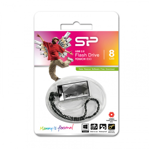 Флеш-накопитель яUSB  8GB  Silicon Power  Touch 850  титан (SP008GBUF2850V1T) фото 9