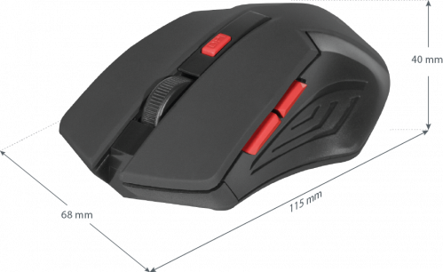 Беспроводная мышь DEFENDER Accura MM-275, 6 кнопок, 800-1600 dpi, USB, красный, (1/40) (52276) фото 10