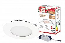 Светильник светодиодный НАРОДНЫЙ " "Даунлайт" " СВО (белый) 3 Вт 3000К (1/1/100) (SQ0329-0093)