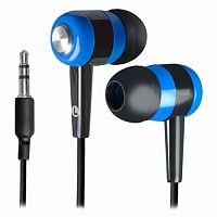 Наушники внутриканальные DEFENDER Basic 616 вакуумные, шнур 1.1 м, черные/синие (1/100) (63616)