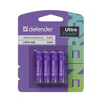 Элемент питания DEFENDER LR03 ААА UltraPower BL4 (40/240) (56025)