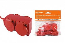 Удлинитель TDM силовой Уз16-02/02 (с крышками IP44, 4 места/5м ПВС 3х1,0) (SQ1302-0010)