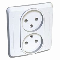 Розетка 2-м С/У ЭТЮД 16А IP20 250В без заземл. без защ. шторок бел. Systeme Electric PC16-005B (1/20/120)