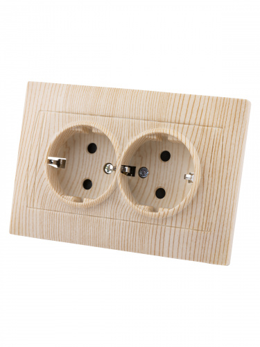 Розетка двойная 2П+З 16А 250В с защ. шт. сосна , с/у, "Лама" (6/72) TDM (SQ1815-0313) фото 5 Розетка двойная 2П+З 16А 250В с защ. шт. сосна , с/у, "Лама" (6/72) TDM (SQ1815-0313) фото 5