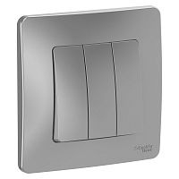 Выключатель 3-кл. С/У BLANCA 10А IP20 (сх. 1+1+1) 250В алюм. Systeme Electric BLNVS100503 (1/10/20)