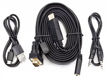 Кабель-переходник HDMI(M)+microUSB --> VGA_M+audio 1,8м 1080*60Hz, VCOM <CG598-1.8M>