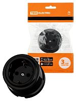 Розетка 2П+З 16А 250В черная «Виви» TDM (6/36) (SQ1820-1212)