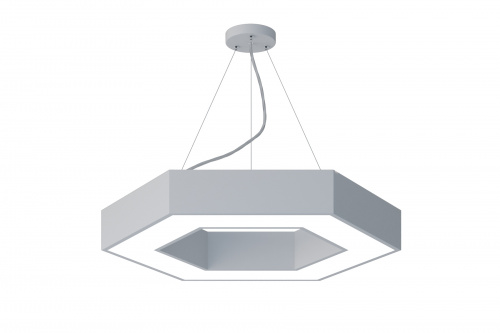 Светильник светодиодный Geometria ЭРА Hexagon SPO-123-W-40K-045 45Вт 4000К 2500Лм IP40 600*600*80 белый подвесной (1/5) (Б0050554)