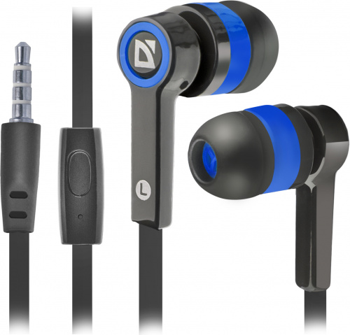 Наушники внутриканальные DEFENDER Pulse-420, вакуумная, регулят. громк., шнур 1.2 м, синяя (1/80) (63423) фото 3