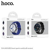 Смарт- часы HOCO Y24 AMOLED, 1.43, пластик, bluetooth 5.3, IP67, 390mAh, цвет: чёрный (1/50) (6942007641005)