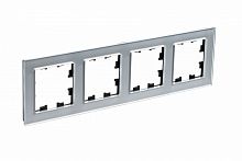 Рамка 4-м ATLASDESIGN Nature стекло алюм. Systeme Electric ATN320304 (1)