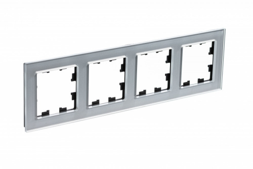 Рамка 4-м ATLASDESIGN Nature стекло алюм. Systeme Electric ATN320304 (1)