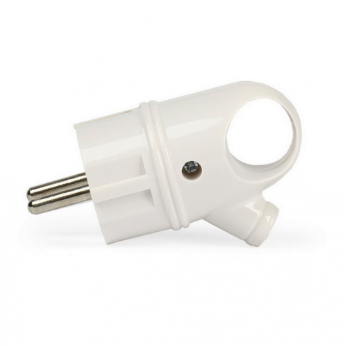 Вилка SMARTBUY с кольцом с заземлением белая 16А 250В (SBE-16-P03-w) (1/40/480)
