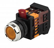 Кнопка ЭРА ABLFS-22 желтый d22мм неон/240В 1з+1р (10/400/3200)