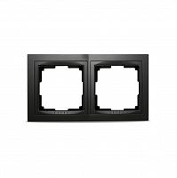 Рамка SMARTBUY 2-местная пластик черная "Нептун" (SBE-05b-Plastic-FR-2)