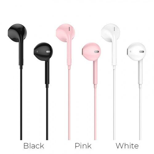 Наушники внутриканальные HOCO M55 Memory sound, микрофон, кнопка ответа, регулятор громкости, кабель 1.2м, цвет: чёрный (1/31/310) (6957531099949) фото 4