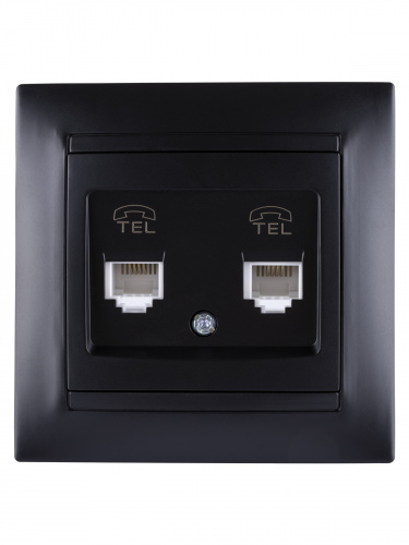 Розетка двойная телефонная RJ11 графит , с/у, "Лама" (10/120) TDM (SQ1815-0618) фото 4 Розетка двойная телефонная RJ11 графит , с/у, "Лама" (10/120) TDM (SQ1815-0618) фото 4