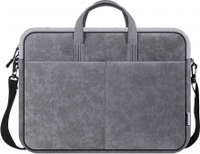 Сумка для ноутбука DEFENDER Solid  15.6" PU кожа, карман, серый (1/30) (26088)