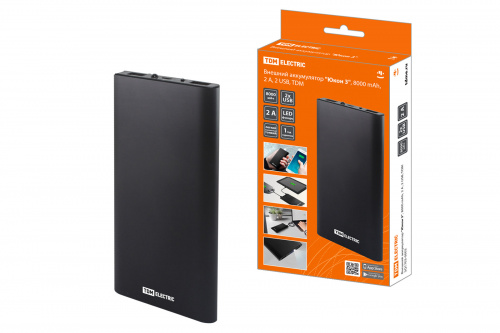 Мобильный аккумулятор Аккумулятор внешний TDM "Юкон 3", 8000 mAh, 2 А, 2 USB,  (1/1/40) (SQ1703-0003)