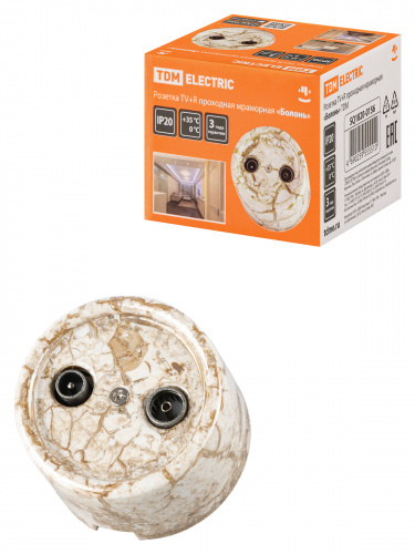 Розетка TDM TV+R проходная мраморная «Болонь» (1/72) (SQ1820-0156) Розетка TDM TV+R проходная мраморная «Болонь» (1/72) (SQ1820-0156)