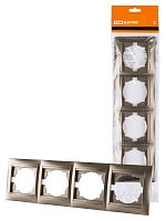 Рамка 4-х постовая горизонтальная бронза , с/у, "Лама" (12/144) TDM (SQ1815-0732)