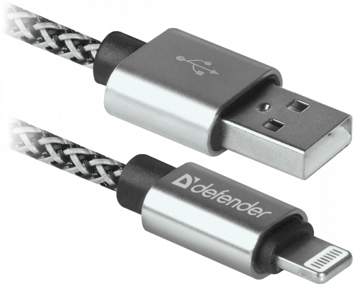 Кабель DEFENDER ACH01-03T PRO USB2.0, белый, AM-LightningM, 1m, 2.1A (1/100) (87809) фото 2