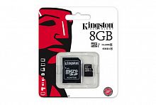 Карта памяти MicroSD 8GB  Kingston Class 10 UHS-I (45 Mb/s) + SD адаптер (SDC10G2/8GB)