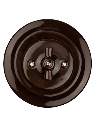 Выключатель скрытой установки фарфоровый поворотный 2-кл. с ручкой (бантик) 10А коричневый «Болонь» TDM (SQ1820-0415) фото 5 Выключатель скрытой установки фарфоровый поворотный 2-кл. с ручкой (бантик) 10А коричневый «Болонь» TDM (SQ1820-0415) фото 5