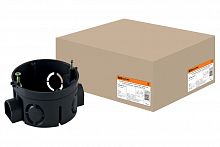 Установочная коробка СП D68х42мм, саморезы, стыковочные узлы, черная, IP20, TDM (1/300) (SQ1402-1115)