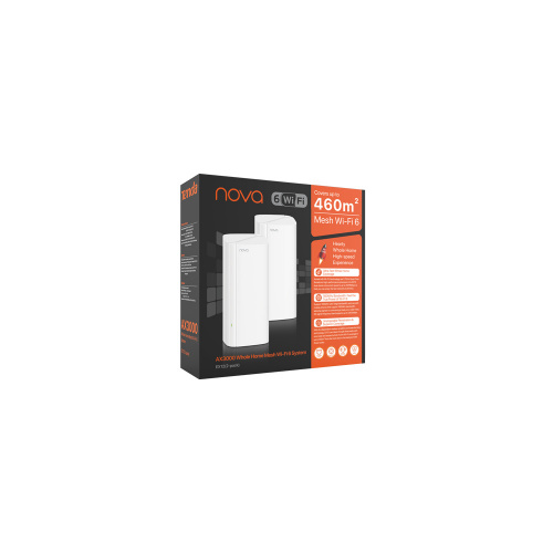 Mesh-система Wi-Fi 6  Tenda EX12 (2-pack)  AX3000, до 574 Мбит/с на 2,4 ГГц + до 2402 Мбит/с на 5 ГГц, внутренние антены, белый (1/10) (EX12(2-PACK)) фото 3