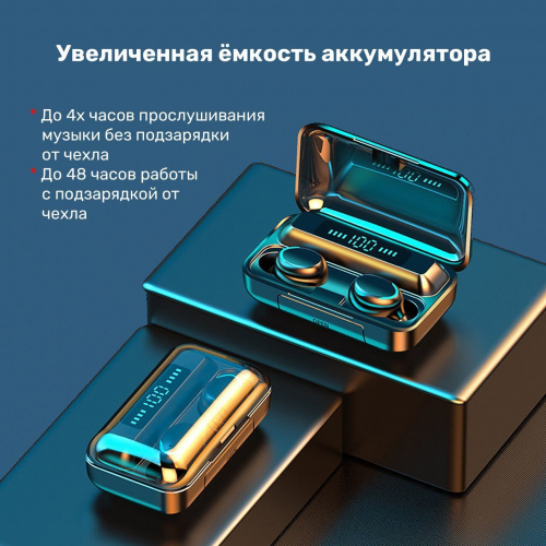 Беспроводные TWS-наушники LOONA TWS-006black,Bluetooth 5.0, черные (1/100) фото 5