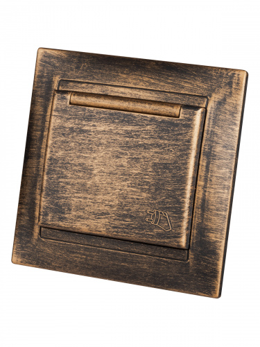 Розетка 2П+З 16А 250В IP44 с защ. шт. с крышкой старинная бронза с/у, "Лама" (1/10) TDM (SQ1815-0755) фото 5 Розетка 2П+З 16А 250В IP44 с защ. шт. с крышкой старинная бронза с/у, "Лама" (1/10) TDM (SQ1815-0755) фото 5