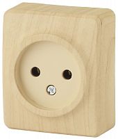 Розетка ЭРА, серии ЭРА Эксперт, 2P, 16A-250В, IP20, ОУ, сосна (20/200/3200) 11-2201-11