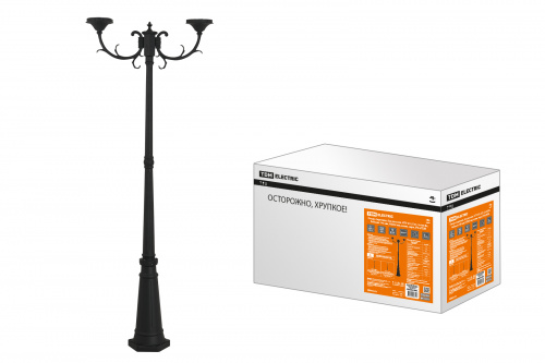 Опора TDM парковая без рассеив. НТУ 015, E27, 2x100 Вт, байонет 145 мм, H2005 мм, алюм, черн, IP54 (1/1/1) (SQ0330-2003) Опора TDM парковая без рассеив. НТУ 015, E27, 2x100 Вт, байонет 145 мм, H2005 мм, алюм, черн, IP54 (1/1/1) (SQ0330-2003)