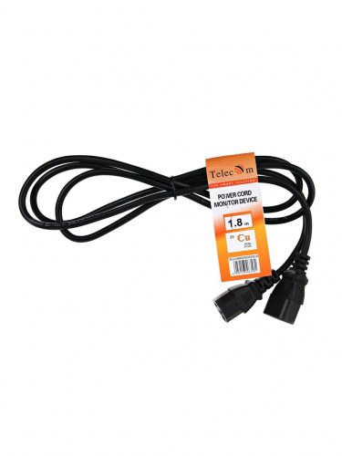 Кабель UPS - устройство 220V (IEC-320-C13/C14) <VDE>3G0,75mm2, 1,8m,медь,Telecom <TE001-CU0.75-1.8M> (1/60) фото 3